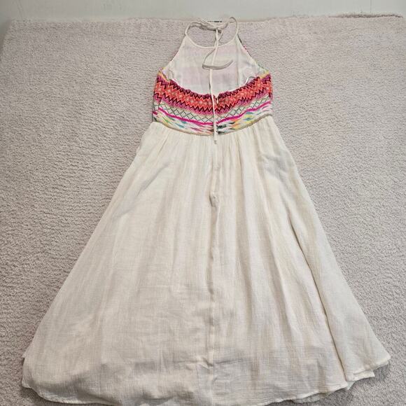 Willow & Clay Aztec Embroidered Flowy Sundress Halter Neck Sz XS Boho Chic - Picture 6 of 11